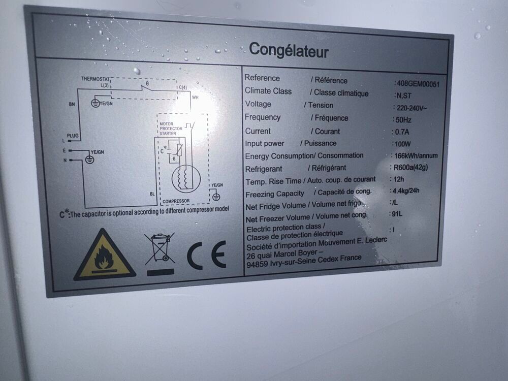 Cong&eacute;lateur - 91L - 4 Tiroirs - Tr&egrave;s bon &eacute;tat Electroménager