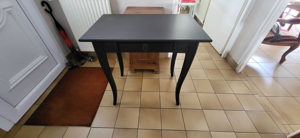 Table bureau noire en bois Meubles