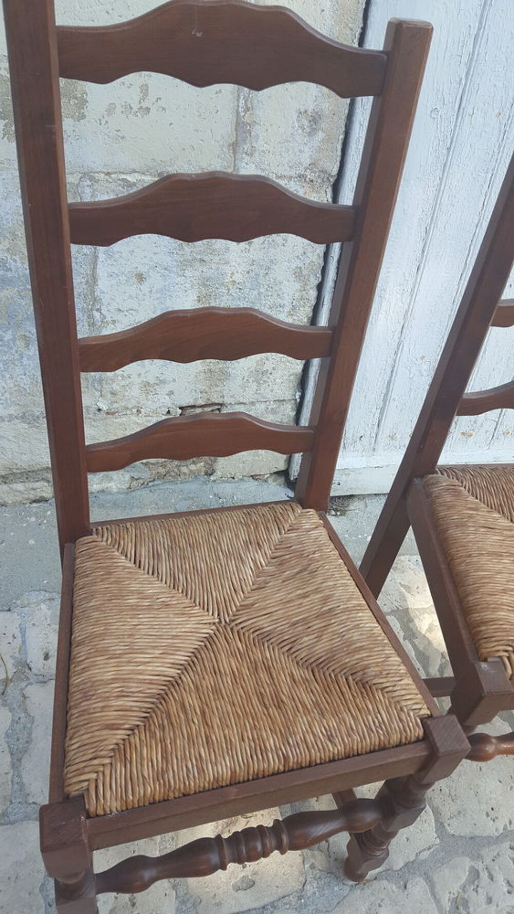 chaise bois paillage impeccable Meubles