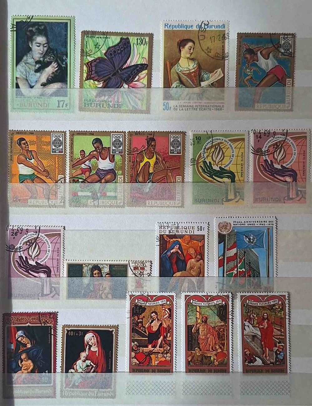 S&eacute;rie de timbres de collection du Burundi 