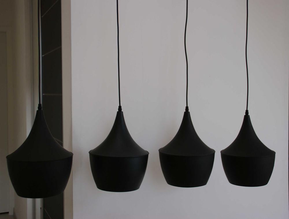 Suspension noire 4 lampes Décoration