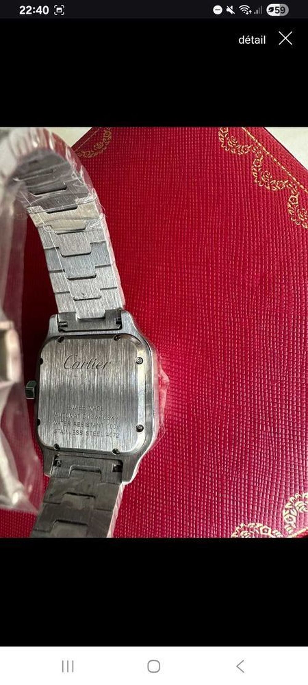Cartier Santos Automatique €" Full Set (Bo&icirc;te + Documents) €" 2 800 € Bijoux et montres
