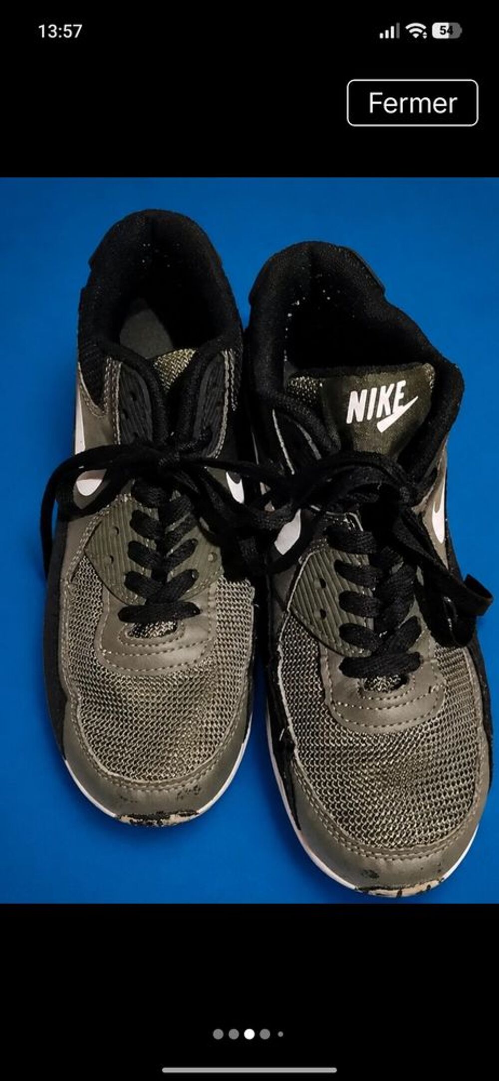 Baskets Nike Air Max kaki et noires taille 38 Chaussures