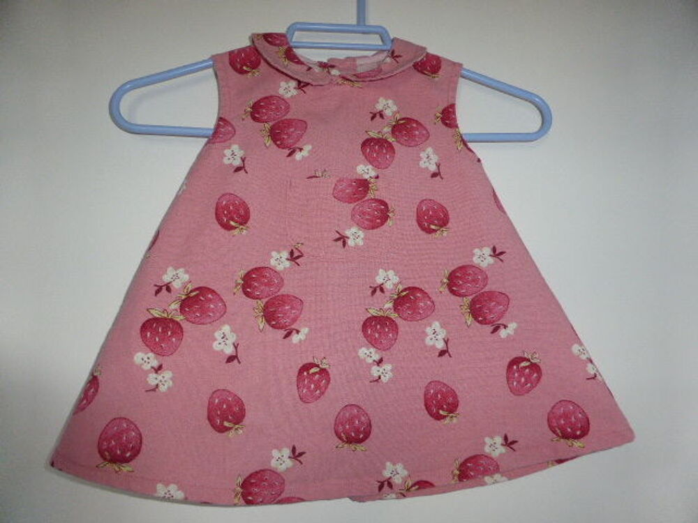 Les b&eacute;b&eacute;s de Floriane Robe &eacute;t&eacute; rose fraise 12 mois Vtements enfants