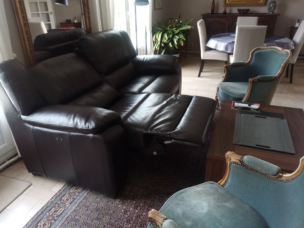 Canap&eacute; cuir fixe 3 places Meubles