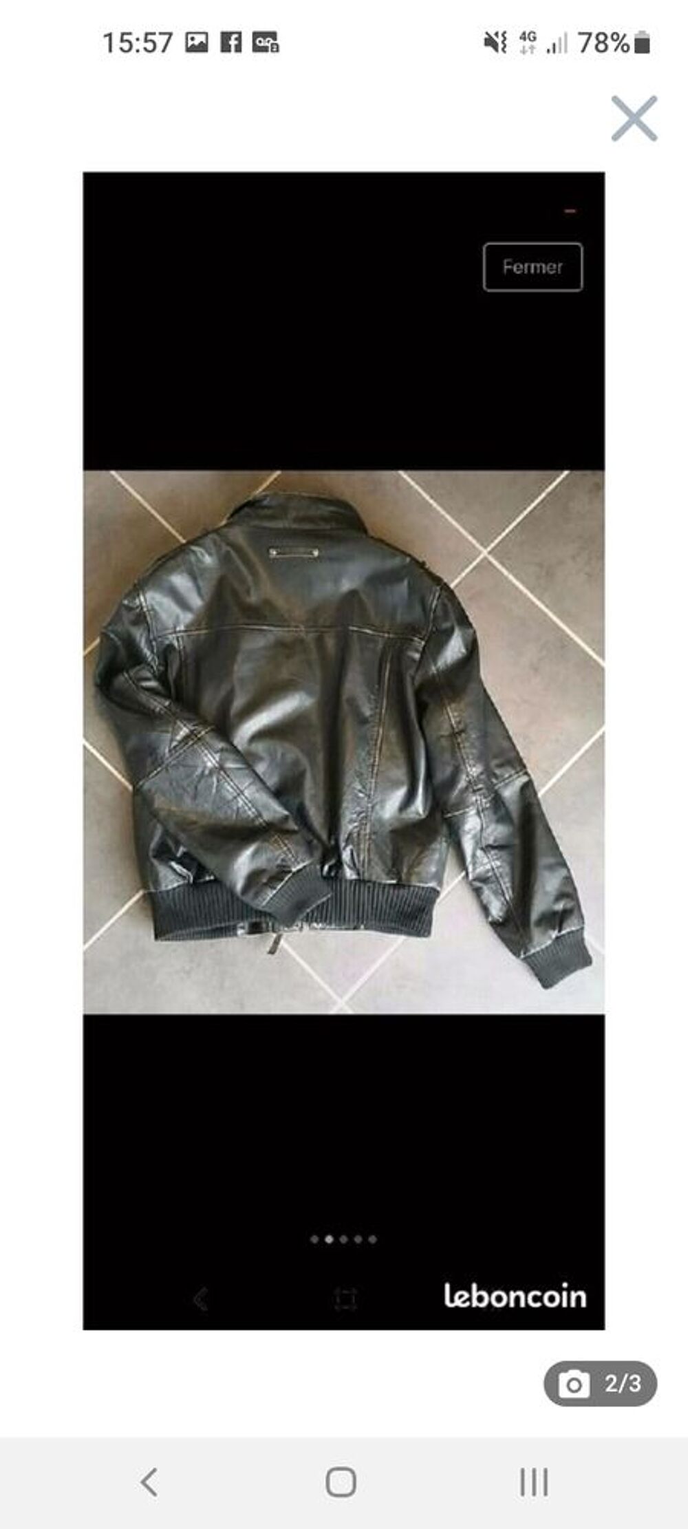 Blouson Redskin en cuir v&eacute;ritable de couleur noir Vêtements