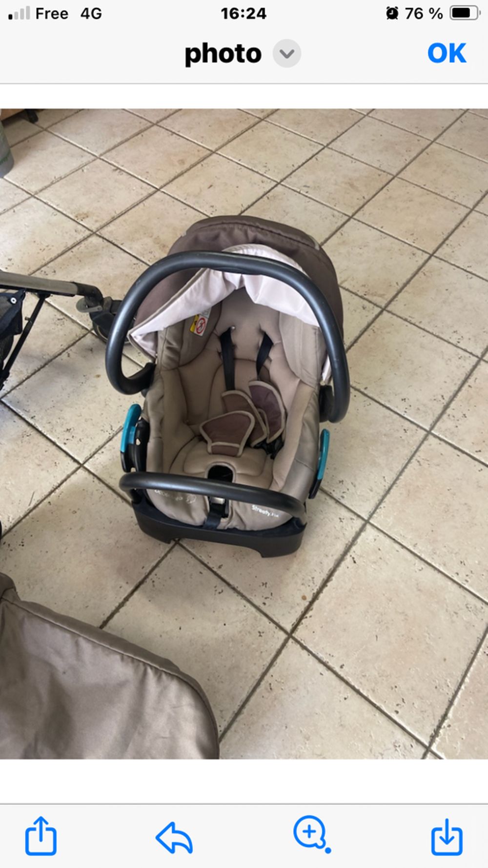 Poussette avec nacelle et 2 maxi cosy Puriculture