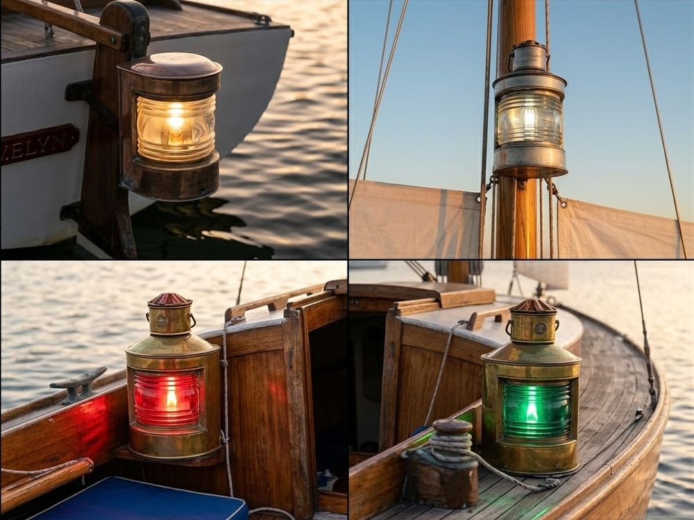 RARE, quatre feux de position bateau Vintage neufs 