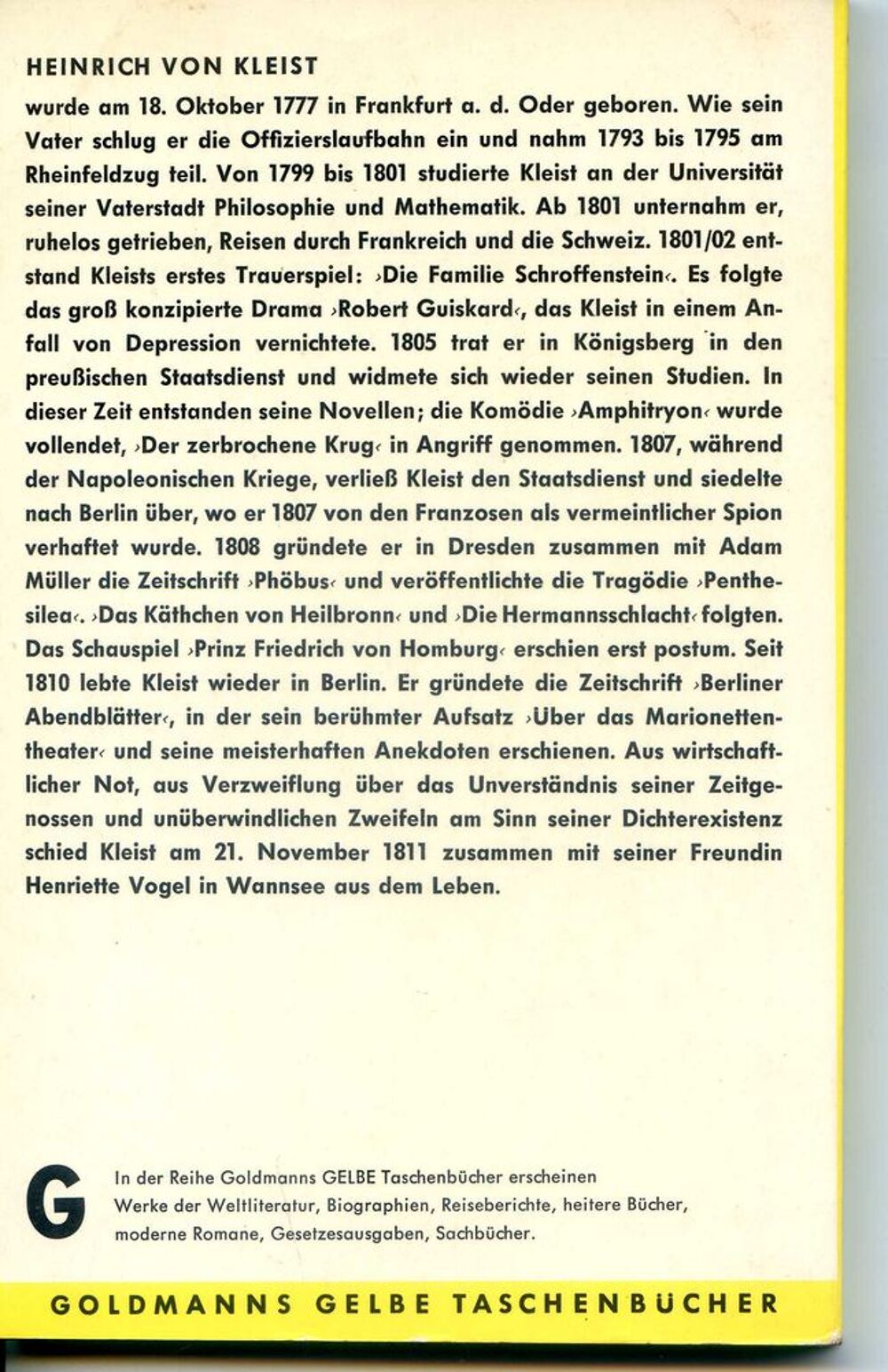 Uber das Marionettentheater - Heinrich von Kleist, Livres et BD
