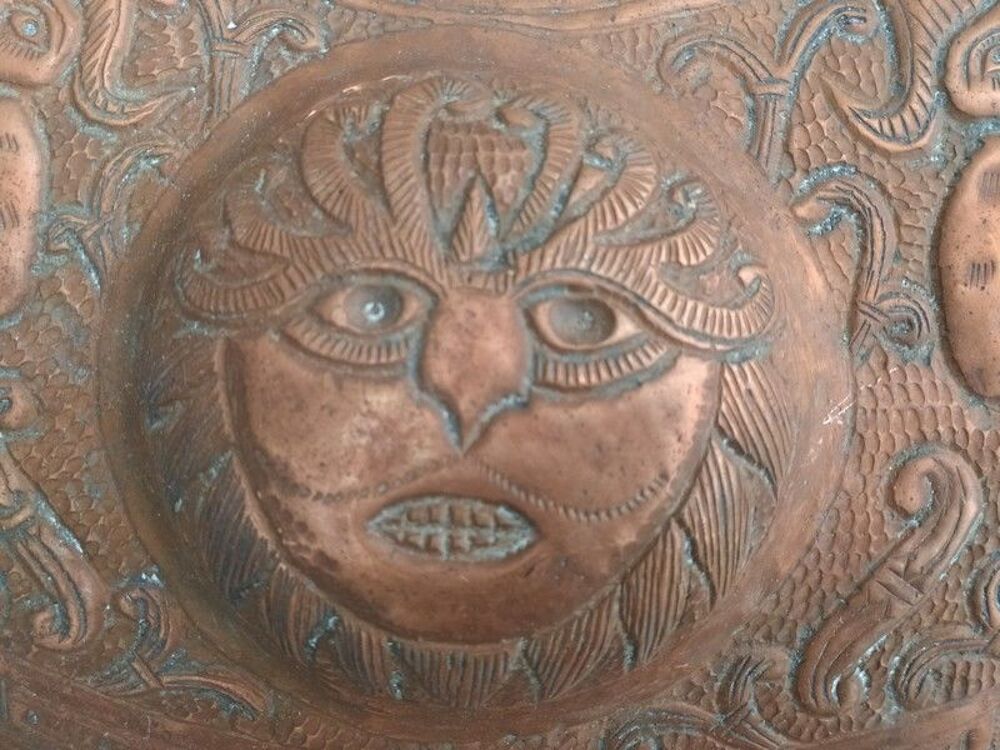 Ancien Bouclier Rondache Indo-Persan Persian Iran Copper 