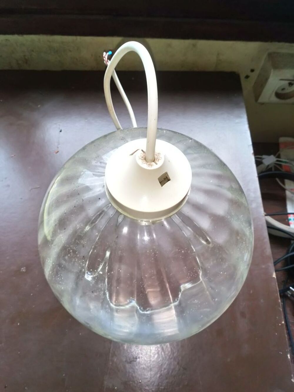 Belle Suspension Lustre Globe Verre Luminaire Meubles
