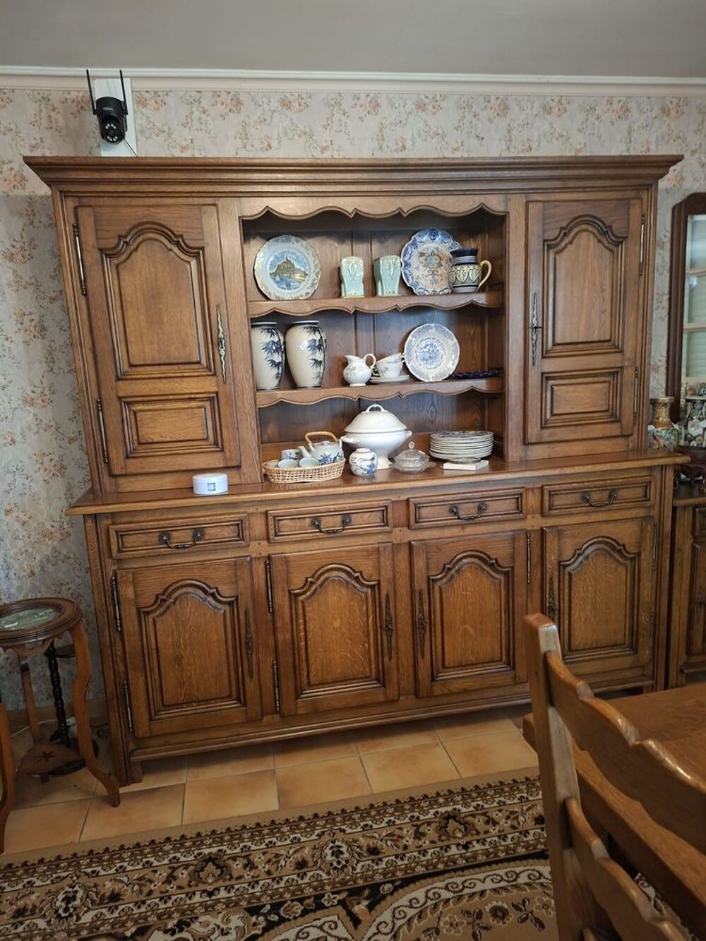 Buffet vaisselier double en ch&ecirc;ne massif Meubles