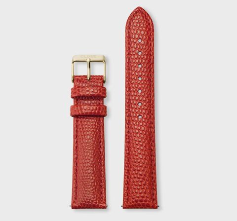 BRACELET MONTRE 18 MM CUIR FAON LZARD COULEUR CORAIL NEUF 22 Puisserguier (34)