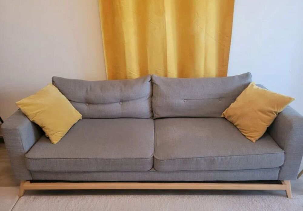 Canap&eacute; convertible gris 3 places avec couchage Meubles