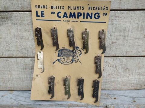 Carton Publicitaire Ouvre Boites Le Camping Vintage 35 Loches (37)