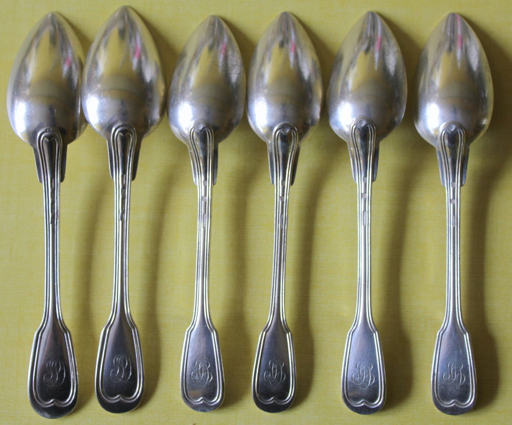 Petites cuill&egrave;res CHRISTOFLE et FRENAIS monogramm&eacute;es Cuisine