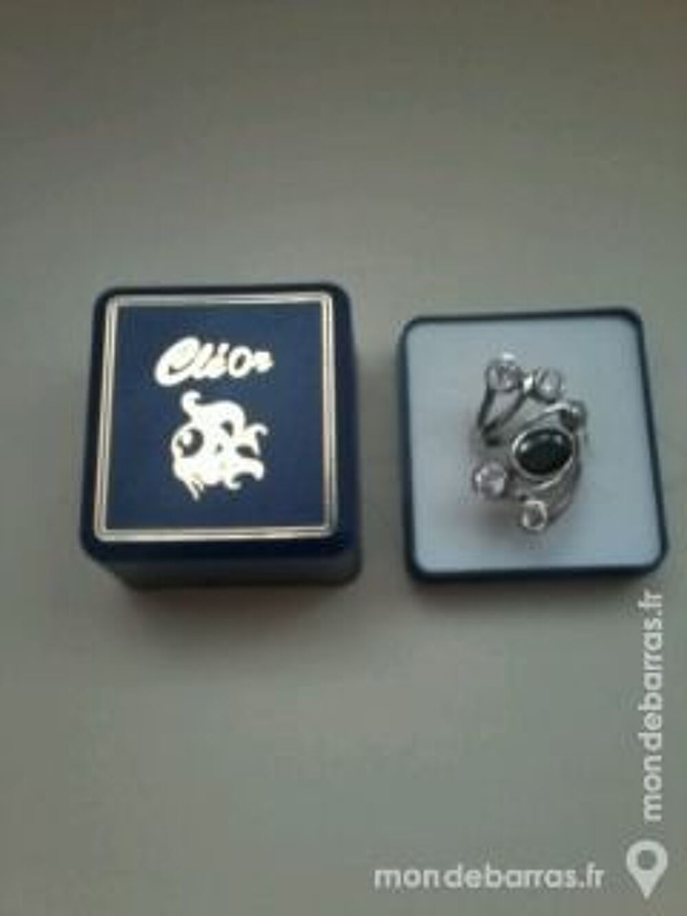 BAGUE DOIGT TAILLE 6 EN ARGENT BRILLANTS NOIRS Bijoux et montres