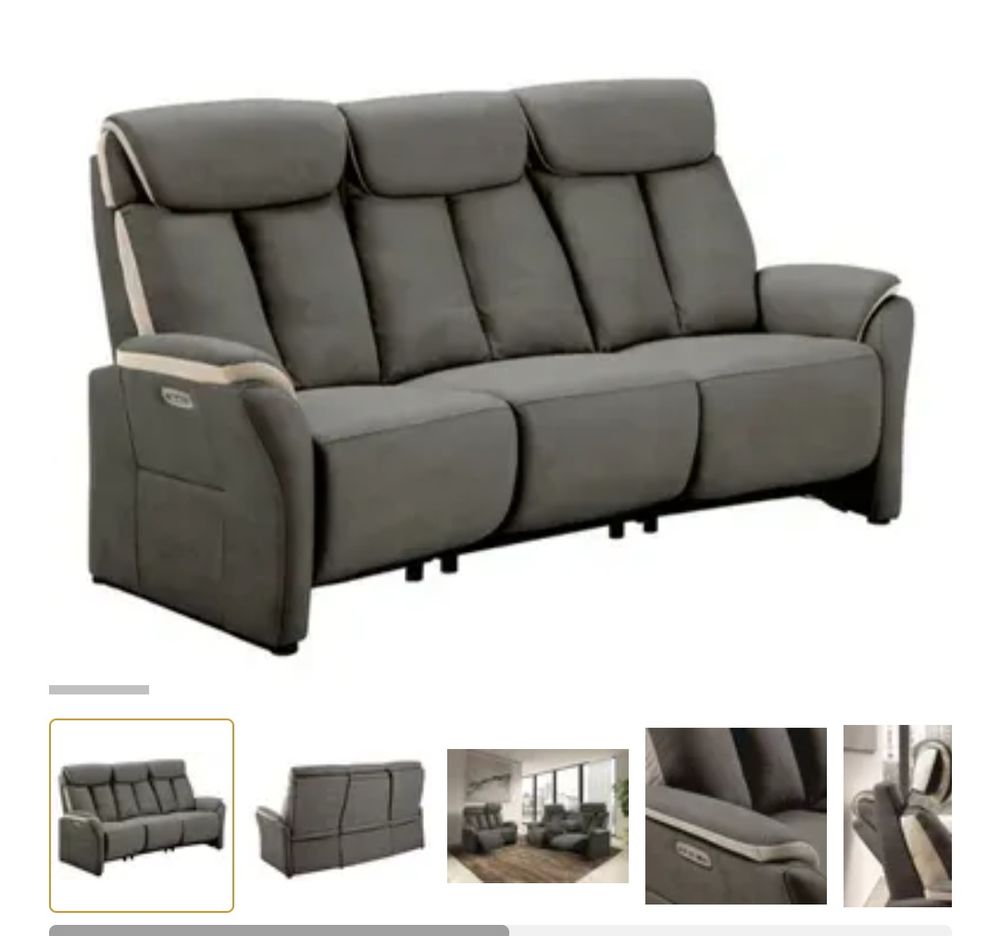 Canap&eacute; 3 places et fauteuil &eacute;lectrique relaxant mod&egrave;le Paris Meubles