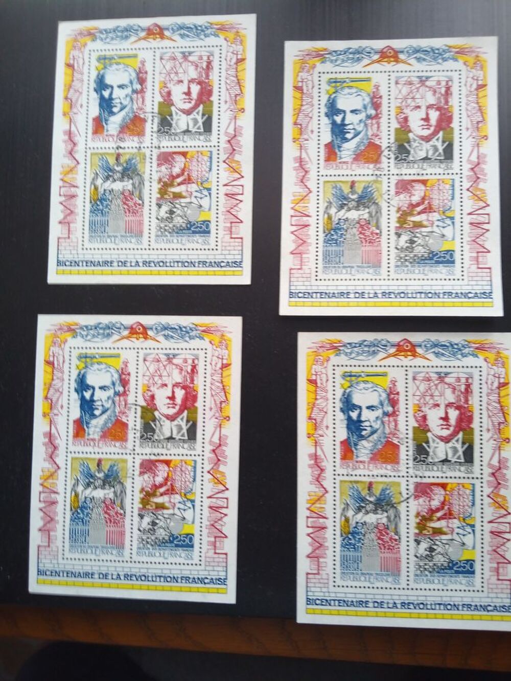 16 timbres du bicentenaire de la r&eacute;volution fran&ccedil;aise 