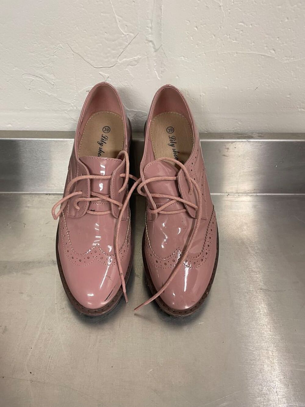 Derby vernis vieux rose Chaussures