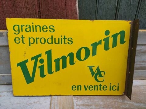 Ancienne Plaque Émaillée Graines et Produits Vilmorin 160 Loches (37)
