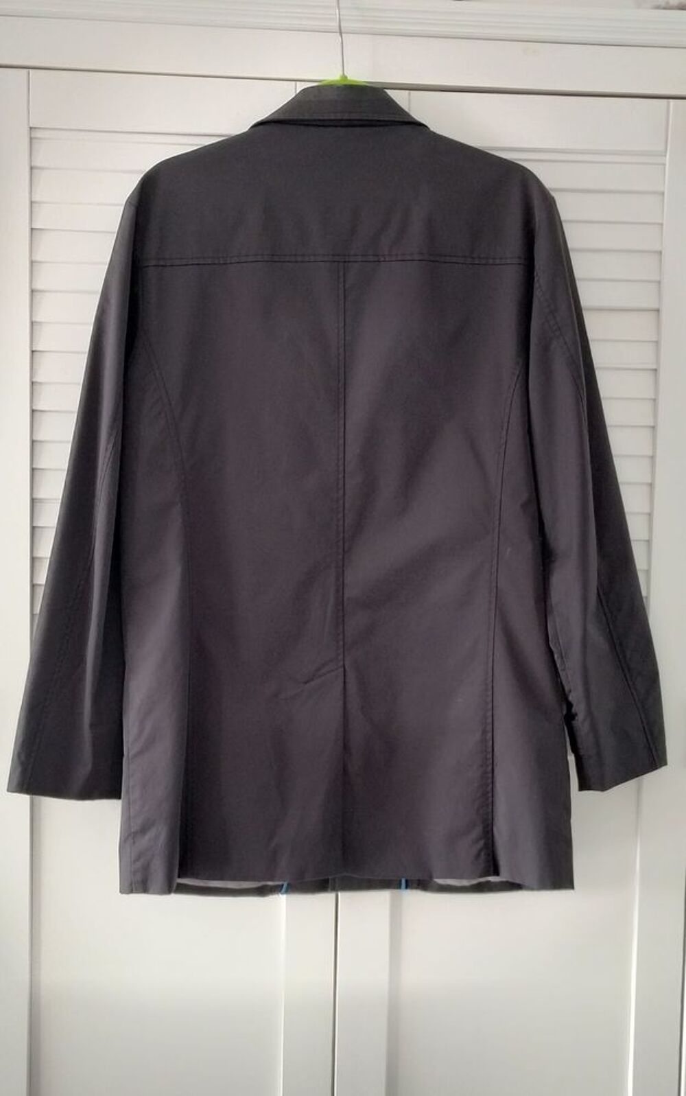 Trench Coat Trois-Quarts Homme - Noir - 64% Coton Vêtements