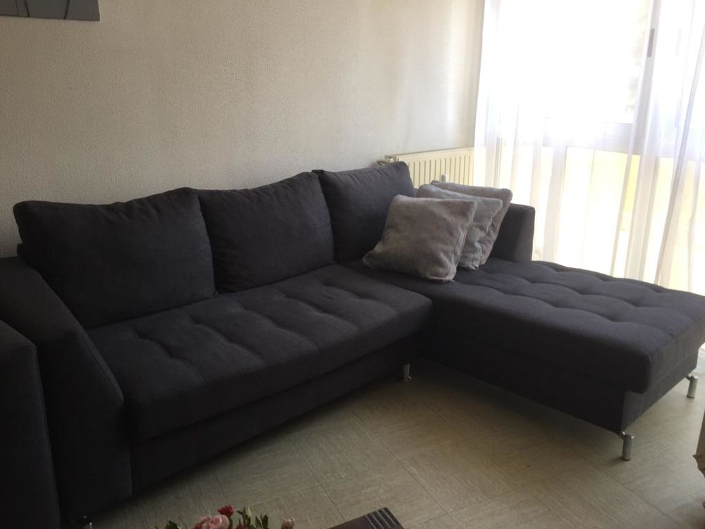 Fauteuil + canap&eacute; gris anthracite Meubles
