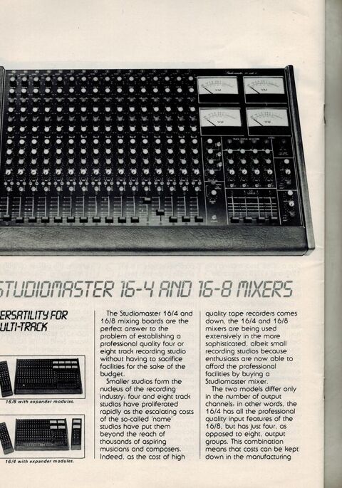 Table de mixage studio master  900 Paris 6 (75)