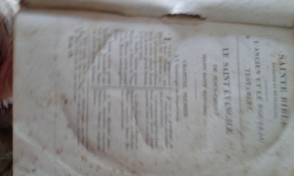 BIBLE CUIR de1825 FRANCAIS/LATIN 