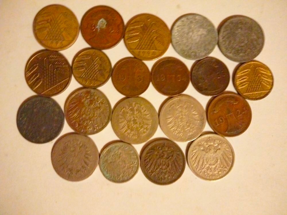 lot de 20 pi&egrave;ces de monnaie allemande 