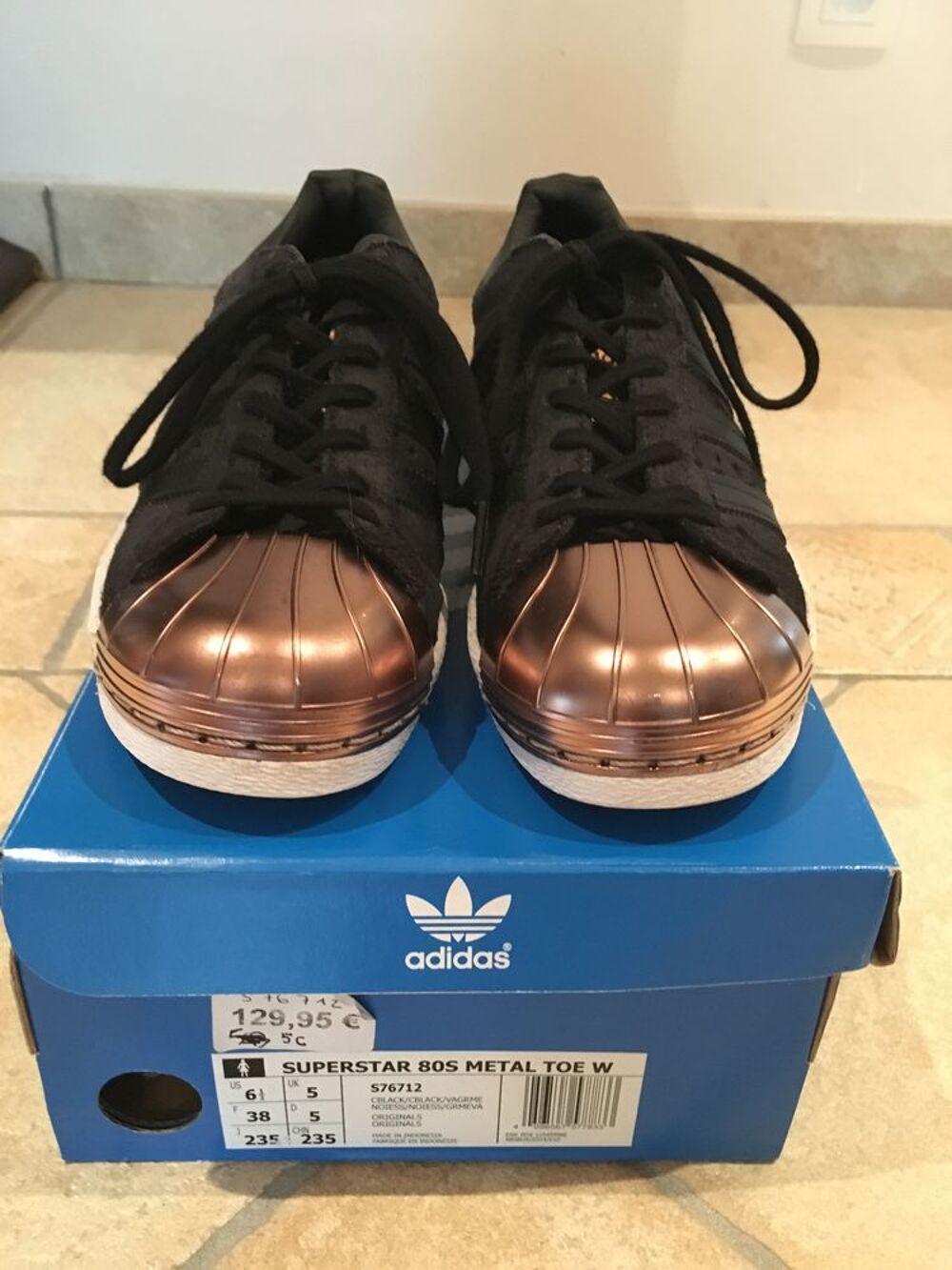 ADDIDAS SUPERSTAR 80S Noir Metal - T38 Chaussures