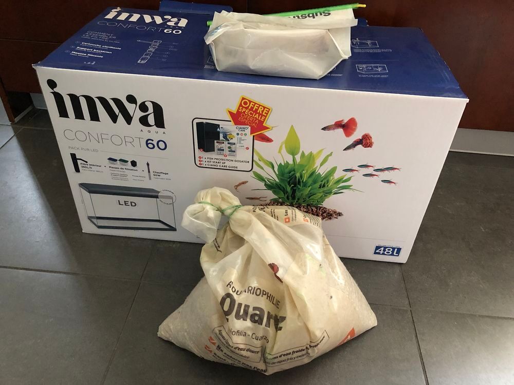 Aquarium 48 litres Inwa 60 cm les Décoration