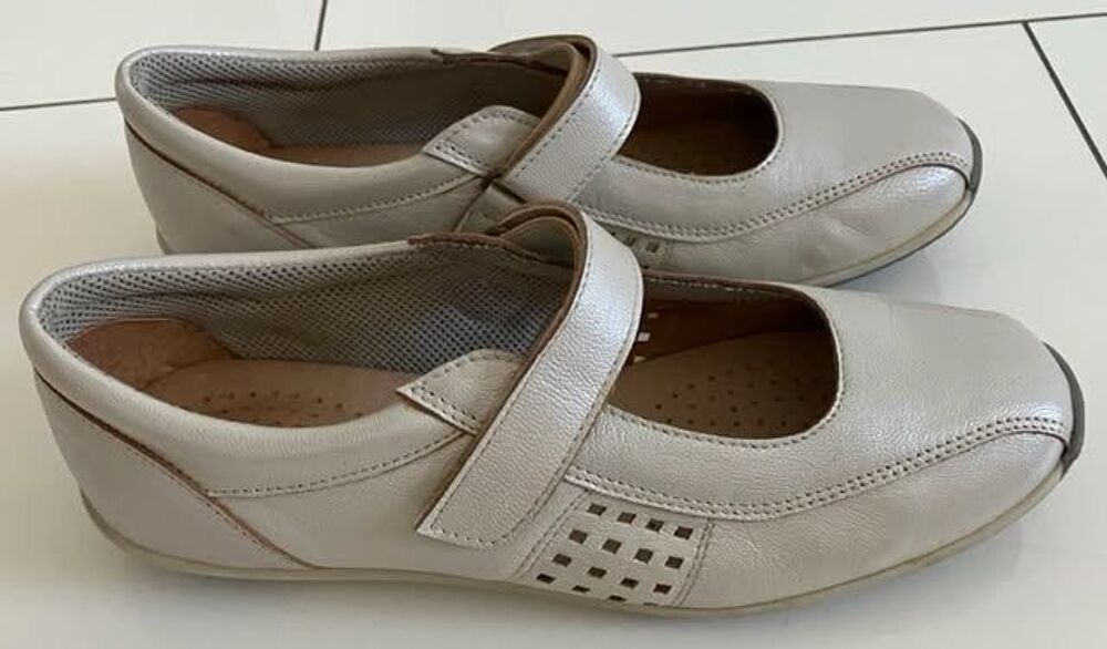 Chaussures Damart, femme, T-38, blanc / &eacute;cru, iridescent Chaussures