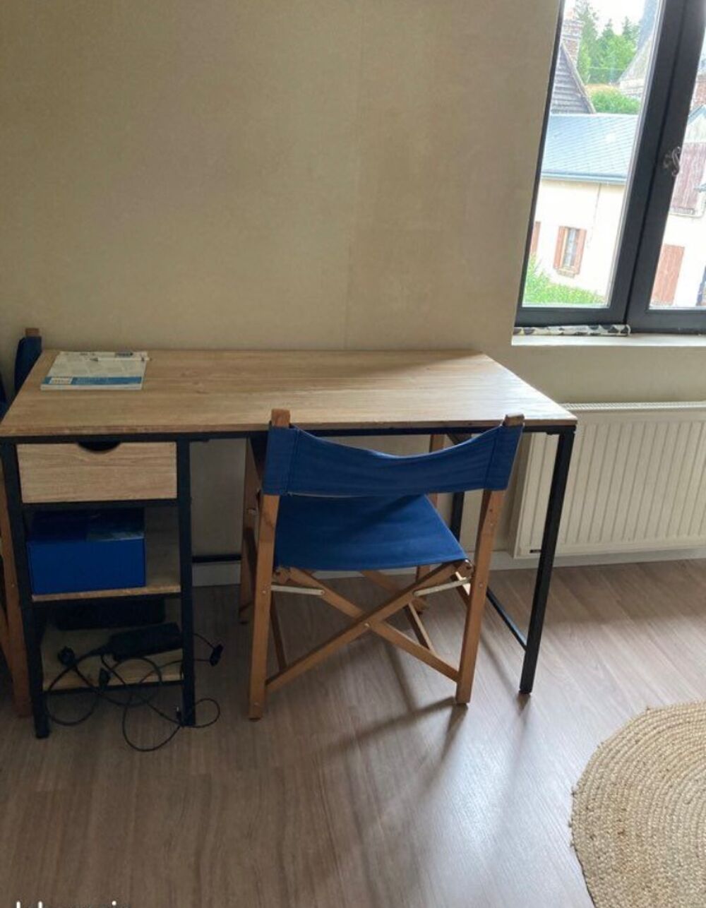 Bureau sapin massif et m&eacute;tal Meubles
