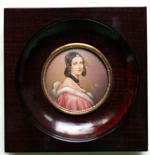 Portrait miniature sur ivoire sign� de LADY JANE ERSKINE 70 Issy-les-Moulineaux (92)