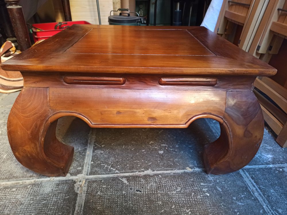 Table 60X60 Majong en Teck vernis Meubles