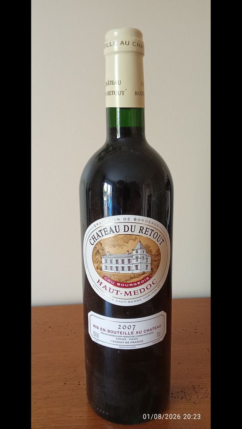 5 Bouteilles HAUT MEDOC CHATEAU DU RETOUT 2007 Cuisine