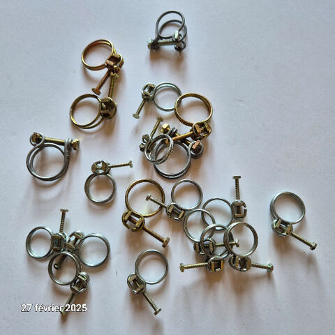 Lot de 20 Colliers de serrage pour tuyau d'eau, carburant, g 8 Saumur (49)