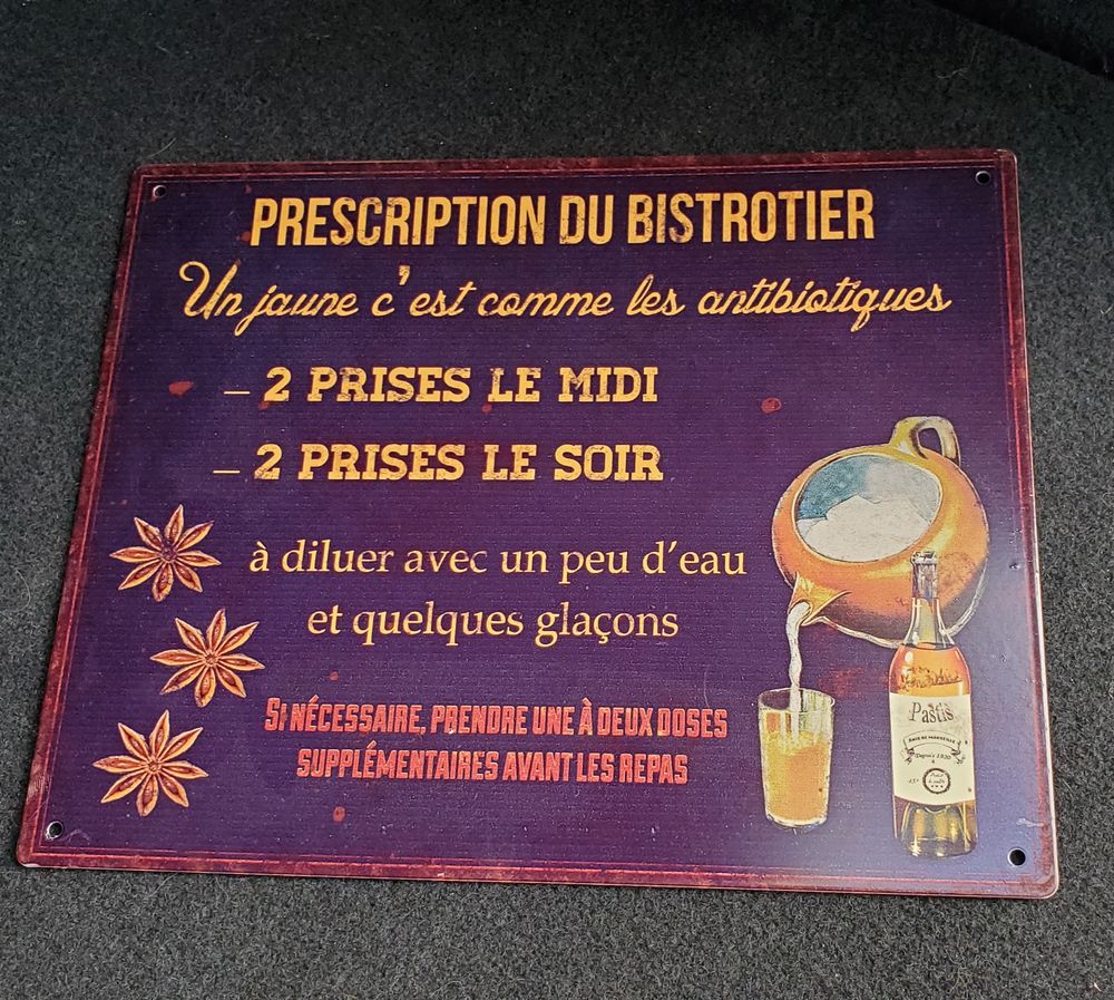Plaque &eacute;maill&eacute;e bistrot Décoration