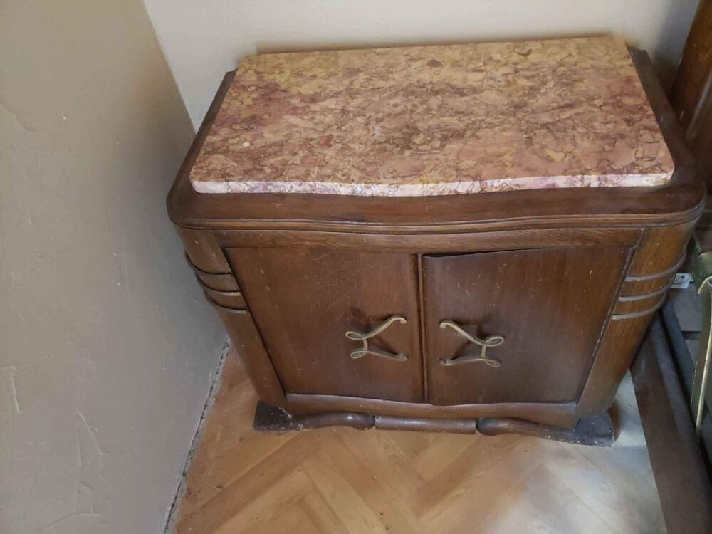 Chambre en bois massif (lit + sommier+matelas+armoire+chevet Meubles