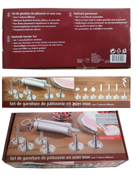 Set de garniture de ptisserie en acier inox avec 7 embouts 10 Villeurbanne (69)