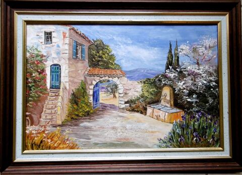 tableau  Paysage fleuri 2004  huile sur toile 150 Rochefort-du-Gard (30)