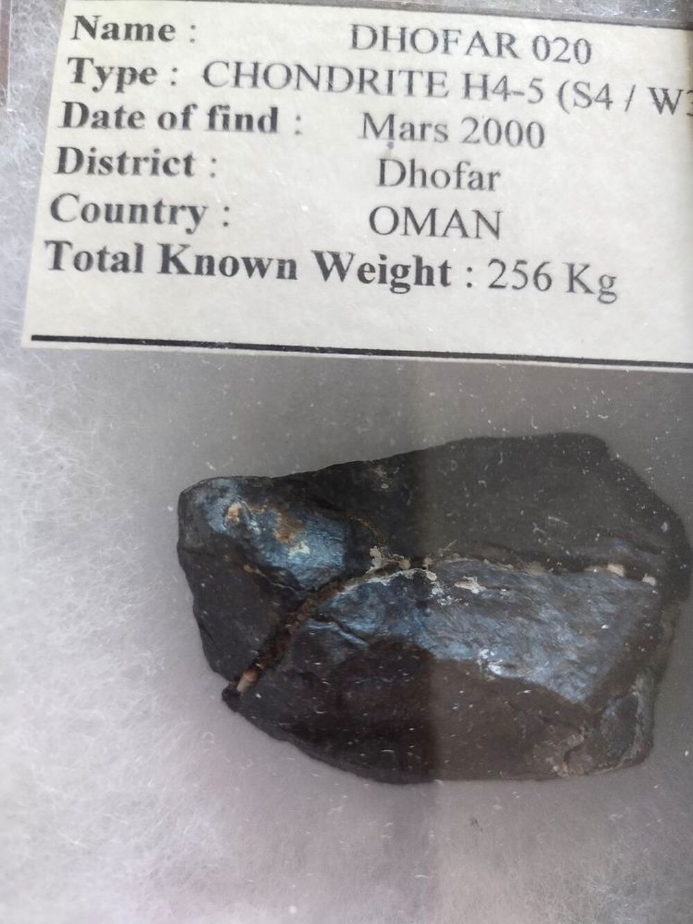 coffret vitrine de m&eacute;t&eacute;orite 