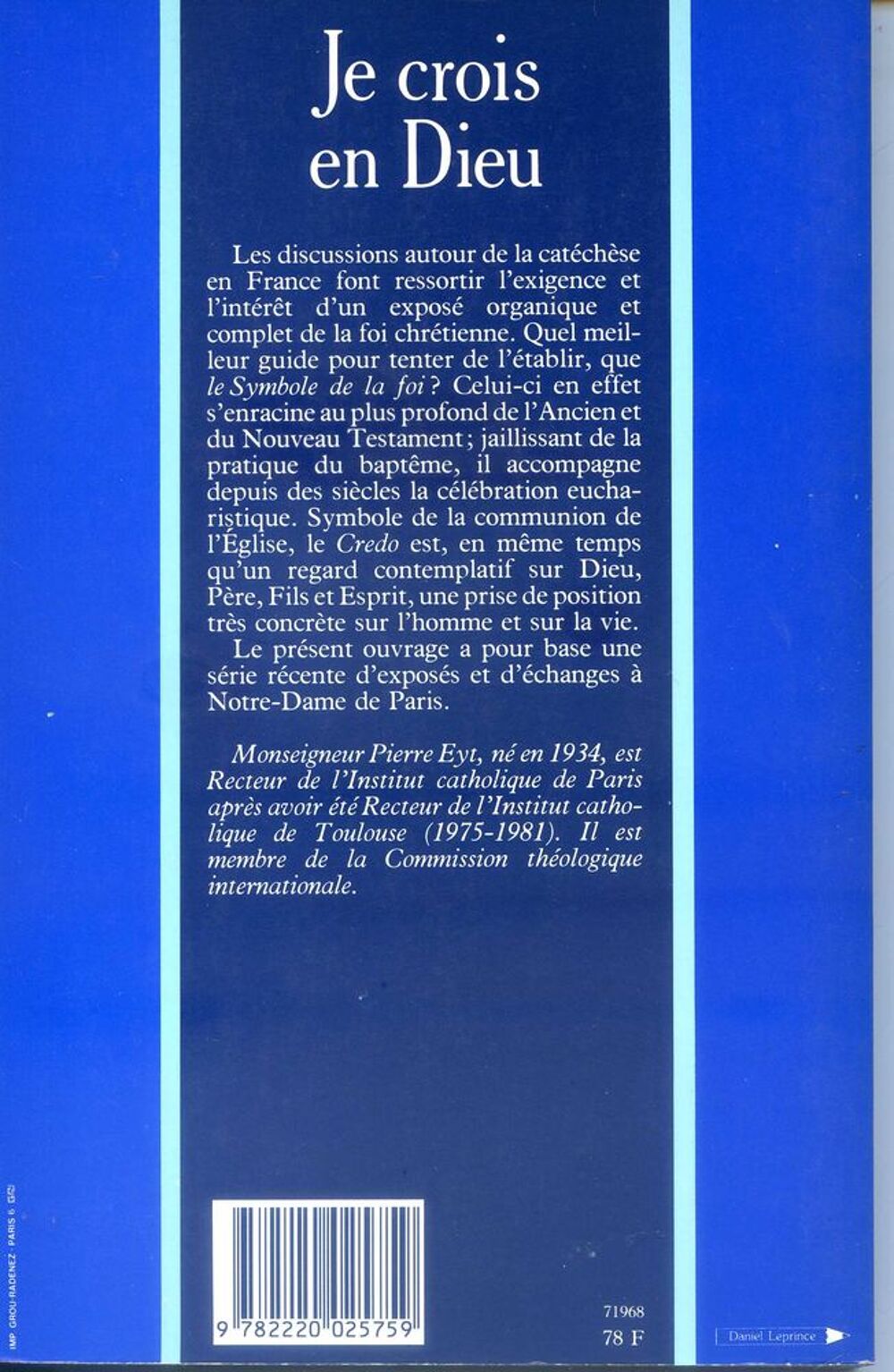 je crois en dieu - Pierre Eyt Livres et BD