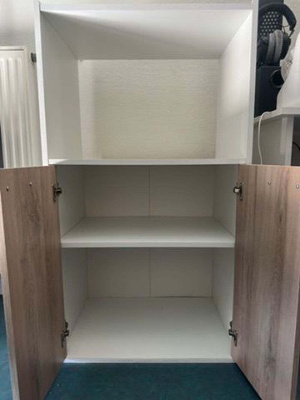Meuble de rangement blanc et bois Meubles