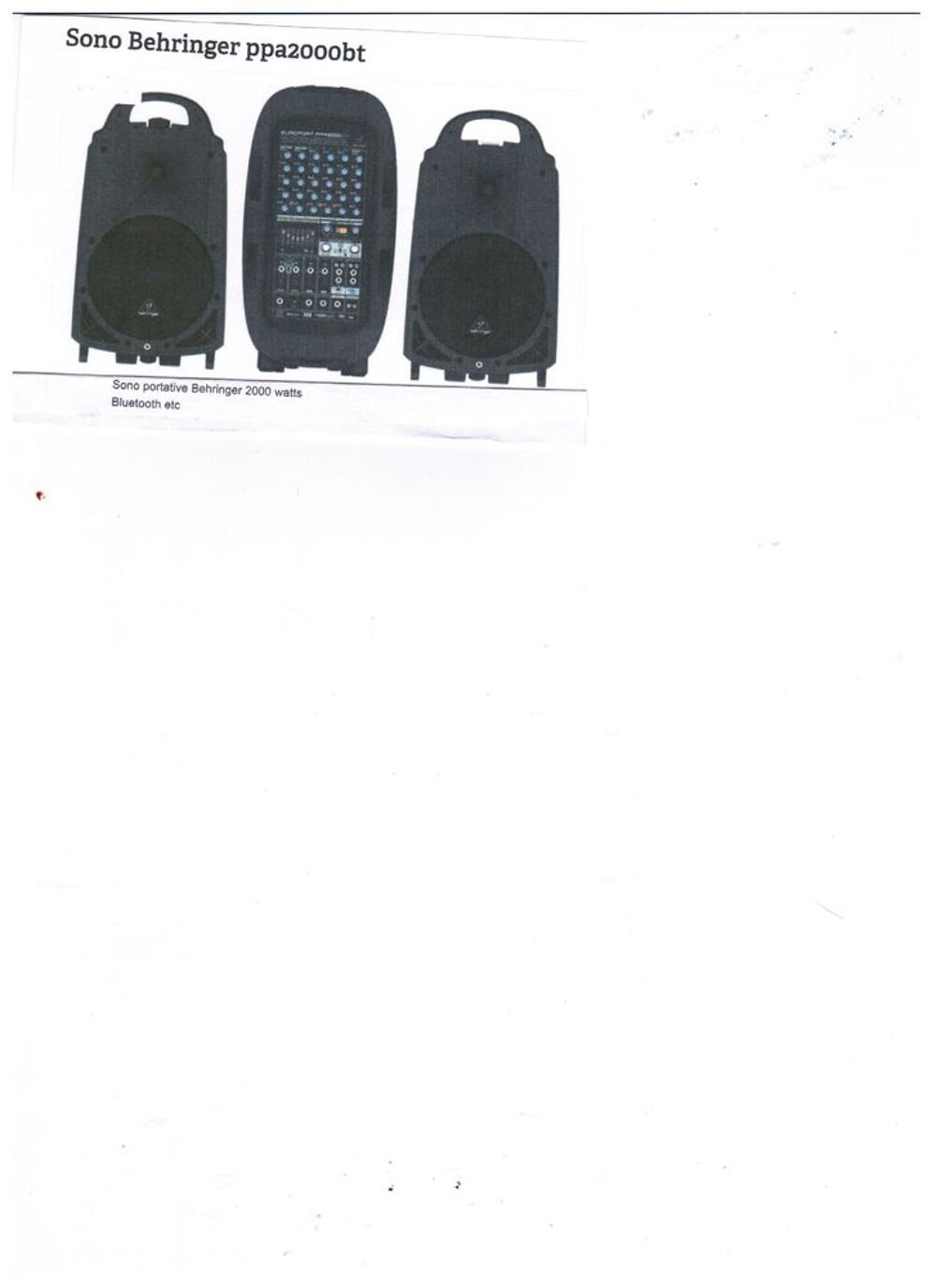 sono mobile 2000w Audio et hifi