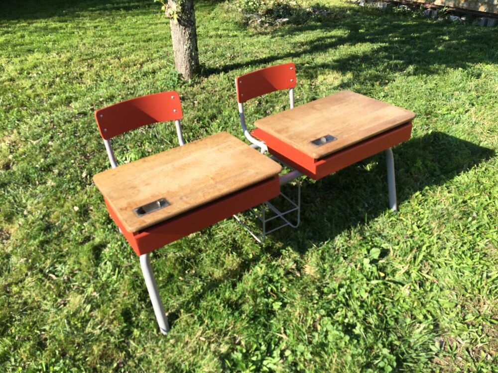 Pupitre d'&eacute;colier &agrave; deux places Meubles