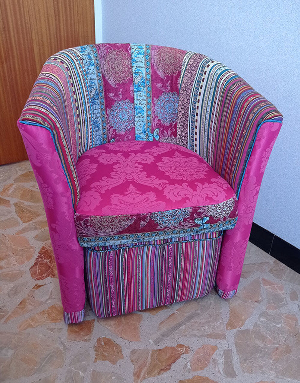 fauteuil crapaud patchwork Meubles