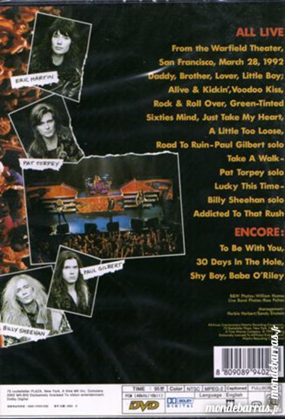MR. BIG LIVE IN SAN FRANCISCO DVD et blu-ray