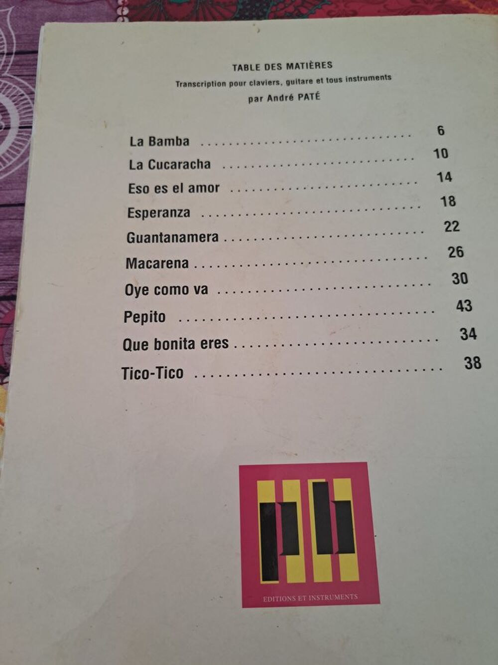 2 partitions musique pour clavier Instruments de musique
